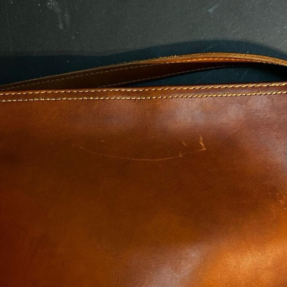 VTG G.H. Bass & Co Brown Genuine Leather Shoulder Bag | Hobo Crossbody Purse - Picture 8 of 11